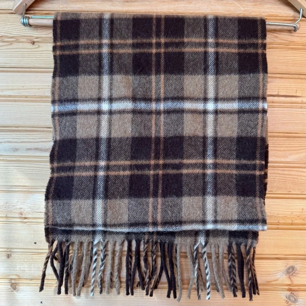 Abraham Moon & Sons Scarf Elgin Tartan Plaid Lambswool Made British Isles Unisex